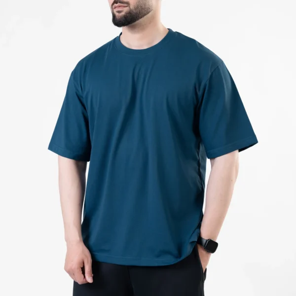Teal Blank Oversize T-Shirt - Image 3