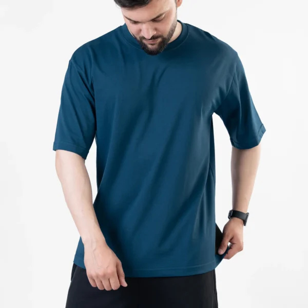 Teal Blank Oversize T-Shirt - Image 4