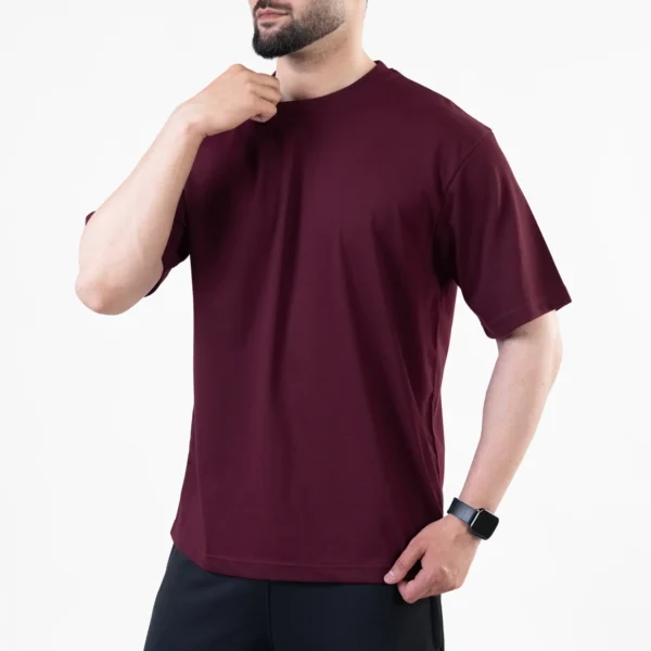 Wine Maroon Blank Oversized T-Shirt – Premium Heavy Cotton | Unisex Fit