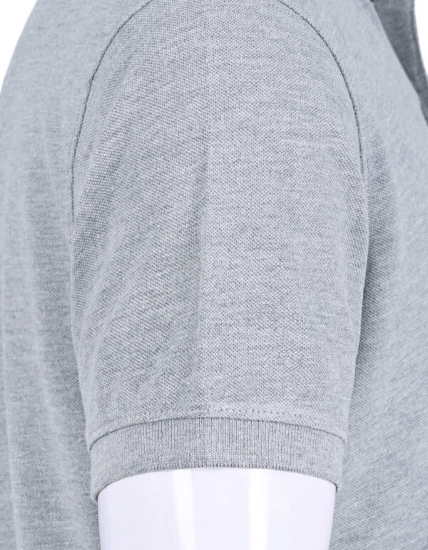 Heather Grey Plain Pique Polo Shirt - Image 2